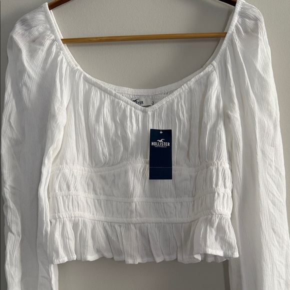 Hollister White Long Sleeve Peasant Top - Picture 5 of 8